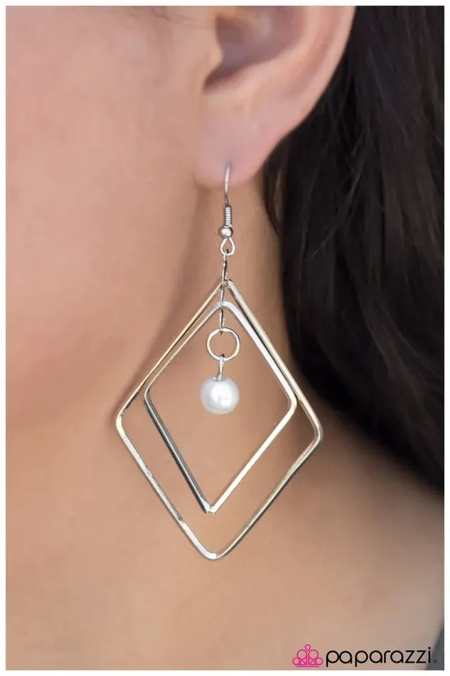 Paparazzi Earring A Saving Grace White Paparazzi Jewelry Earrings