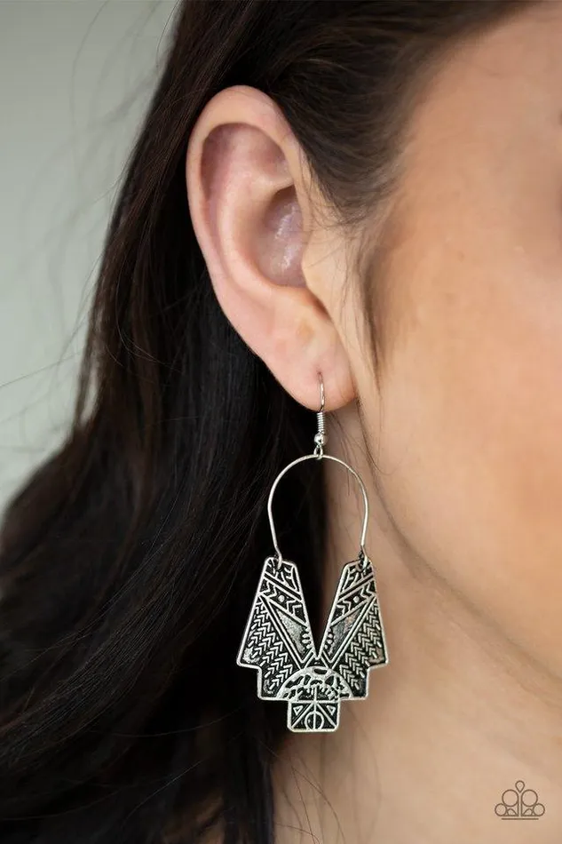 Paparazzi Earring Alternative ARTIFACTS Silver Paparazzi Jewelry Earrings Paparazzi Earring Alternative ARTIFACTS Silver Paparazzi Jewelry Earrings