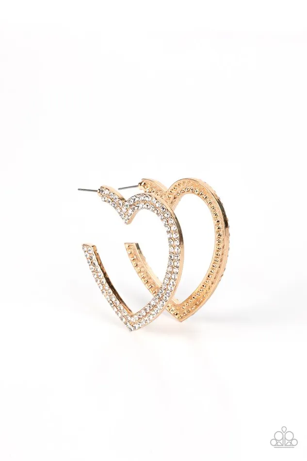 Paparazzi Earring AMORE to Love Gold Paparazzi Jewelry Earrings Paparazzi Earring AMORE to Love Gold Paparazzi Jewelry Earrings