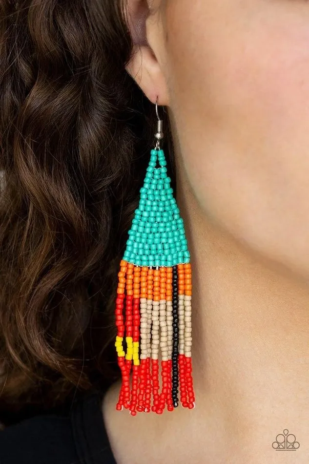 Paparazzi Earring Beaded Boho Blue Paparazzi Jewelry Earrings