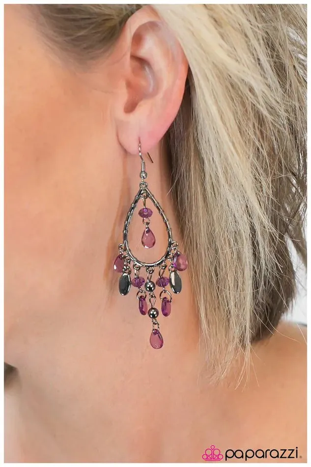 Paparazzi Earring Catch of The Day Purple Paparazzi Jewelry Earrings