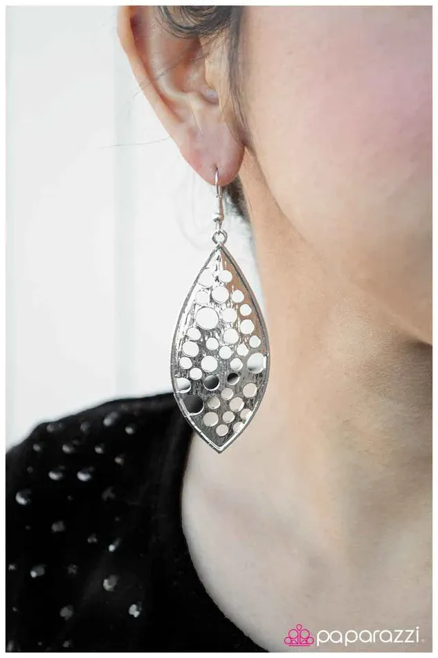 Paparazzi Earring Clear the Air Silver Paparazzi Jewelry Earrings