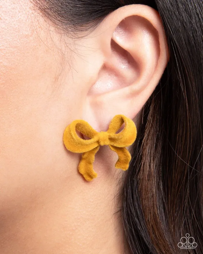 Paparazzi Earring Dapper Dedication Yellow Paparazzi Jewelry Earrings