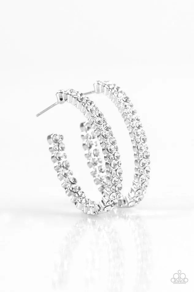 Paparazzi Earring Debonair Dazzle White Paparazzi Jewelry Earrings
