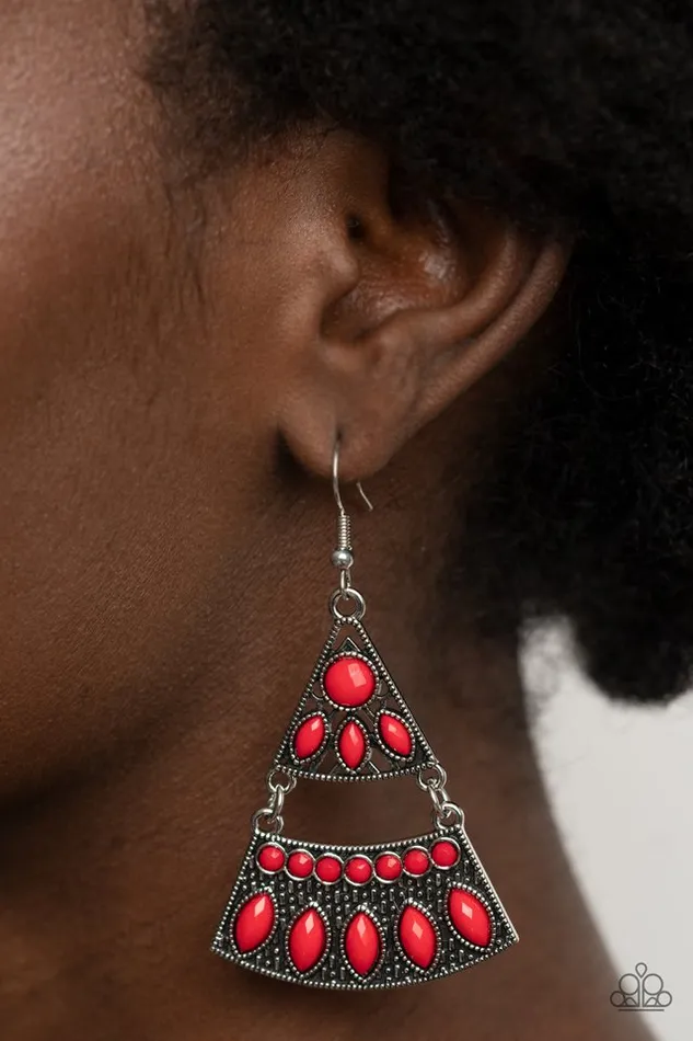 Paparazzi Earring Desert Fiesta Red Paparazzi Jewelry Earrings