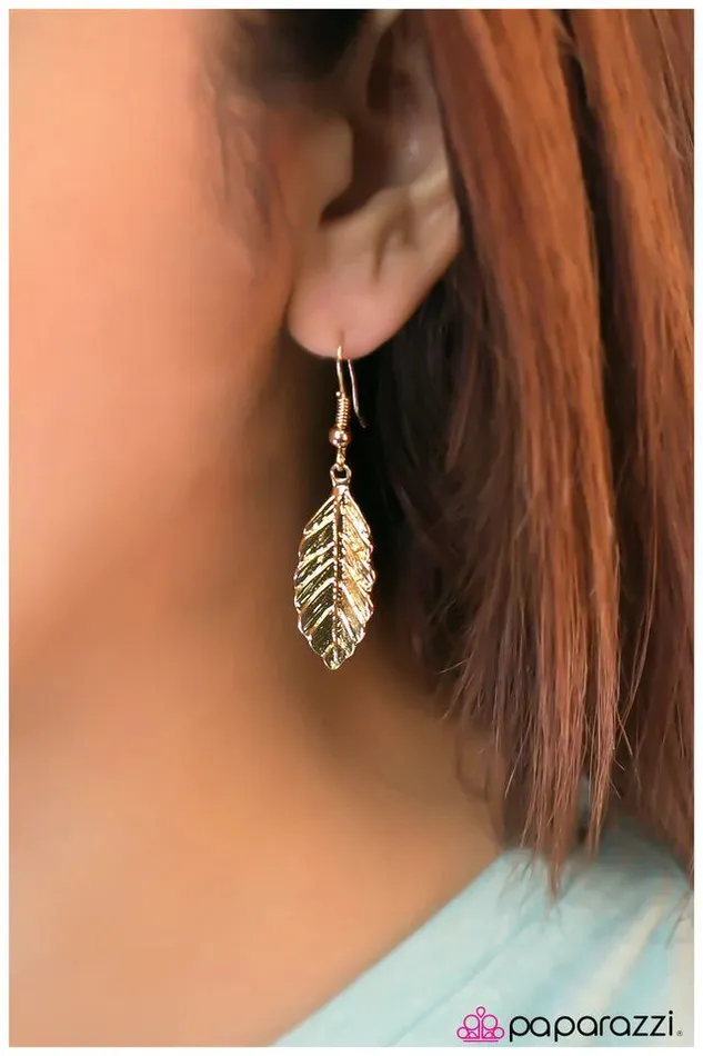 Paparazzi Earring Flight Plan Gold Paparazzi Jewelry Earrings