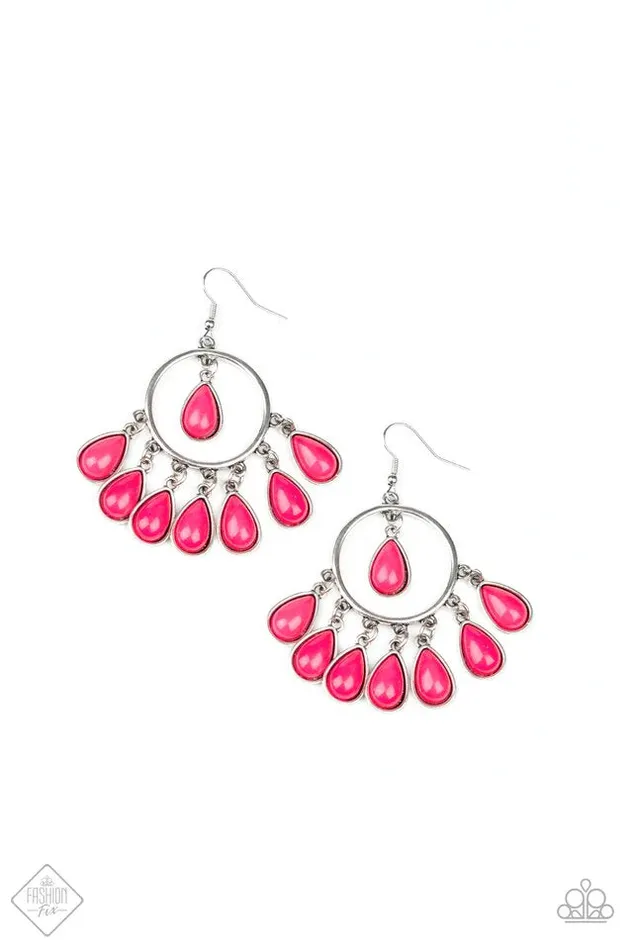 Paparazzi Earring Flirty Flamboyance Pink Paparazzi Jewelry Earrings
