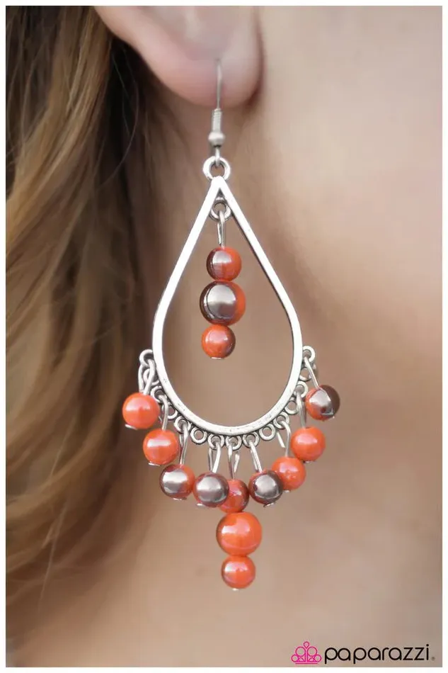 Paparazzi Earring Free Fallin Orange Paparazzi Jewelry Earrings