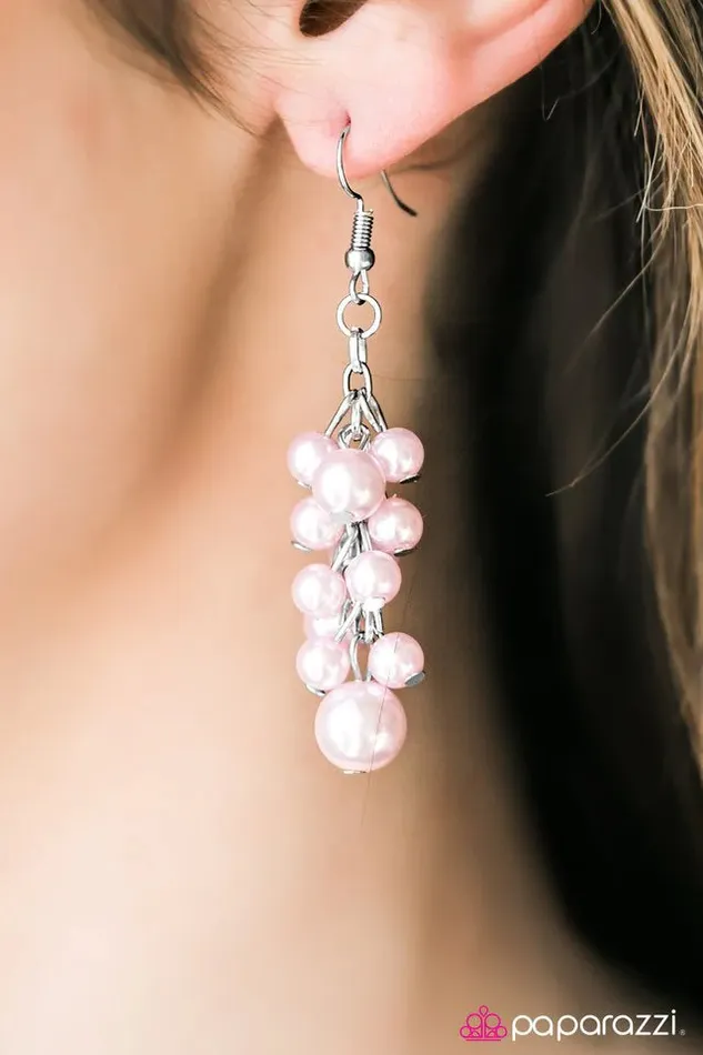 Paparazzi Earring Give Me A BAROQUE Pink Paparazzi Jewelry Earrings
