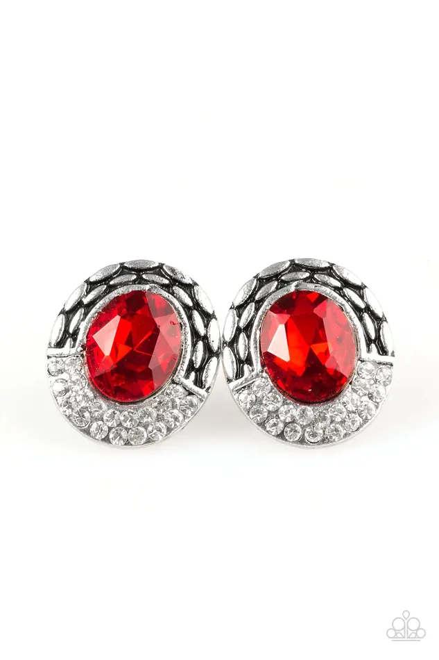 Paparazzi Earring Go Go GLITTER Red Paparazzi Jewelry Earrings