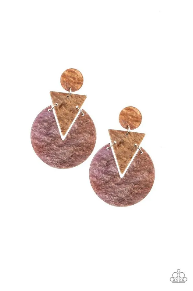 Paparazzi Earring Head Under WATERCOLORS Brown Paparazzi Jewelry Earrings