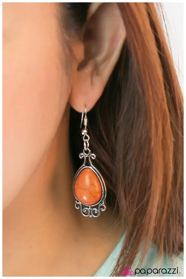 Paparazzi Earring Homegrown Orange Paparazzi Jewelry Earrings
