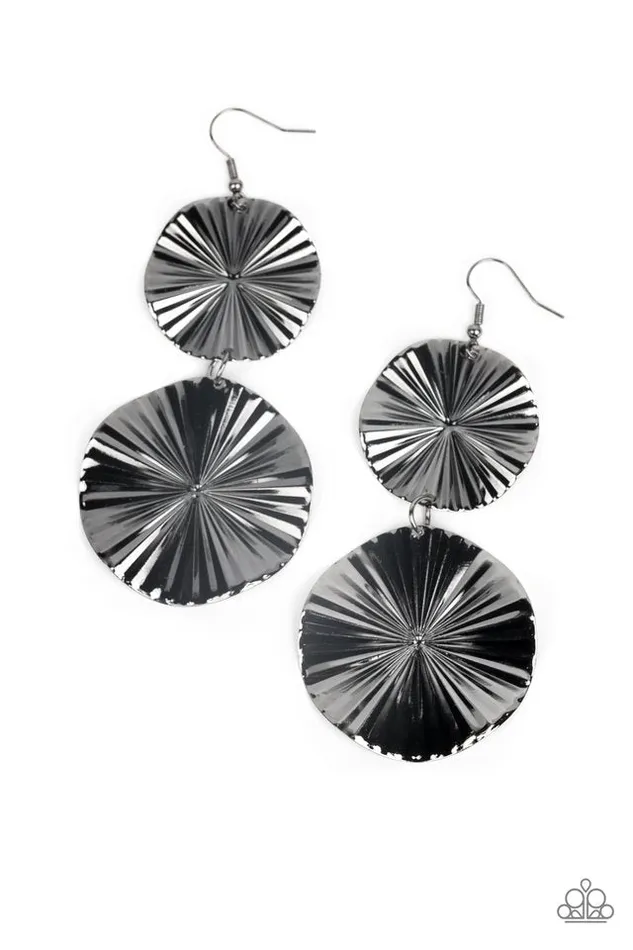 Paparazzi Earring In Your Wildest FANtasy Black Paparazzi Jewelry Earrings