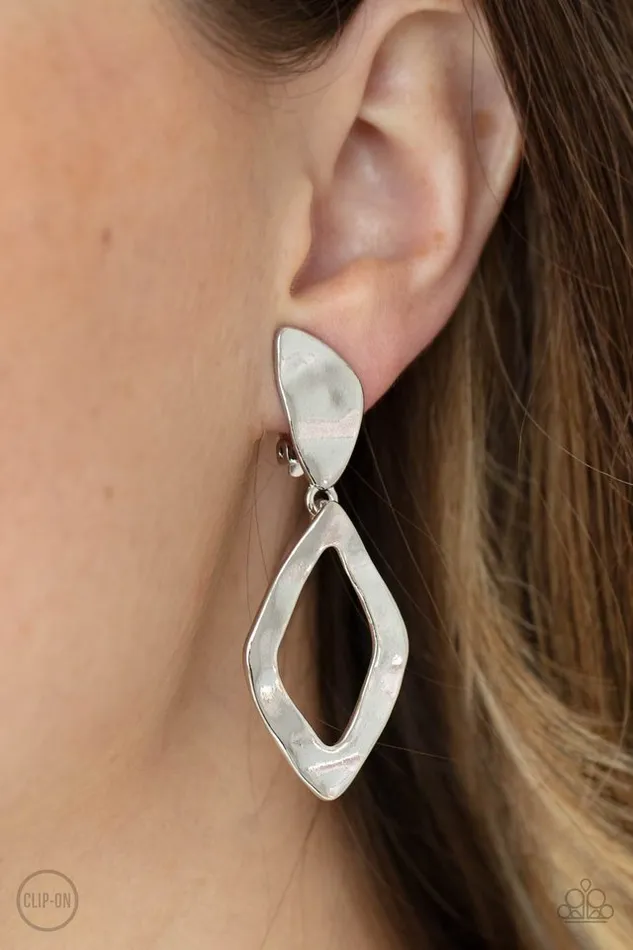 Paparazzi Earring Industrial Gallery Silver Paparazzi Jewelry Earrings