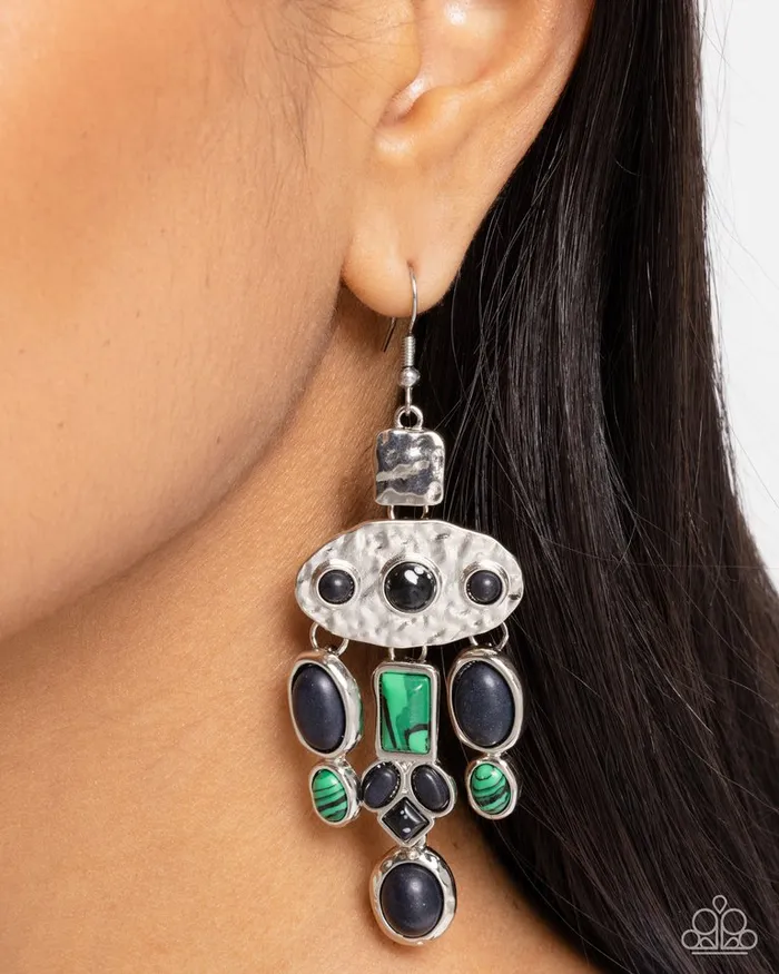 Paparazzi Earring Inspired Interval Black Paparazzi Jewelry Earrings