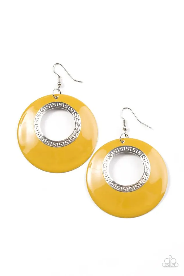 Paparazzi Earring It Takes A Village Yellow Paparazzi Jewelry Earrings