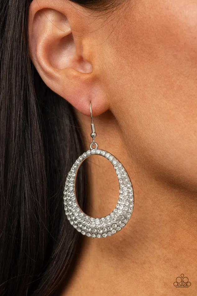 Paparazzi Earring Life GLOWS On White Paparazzi Jewelry Earrings