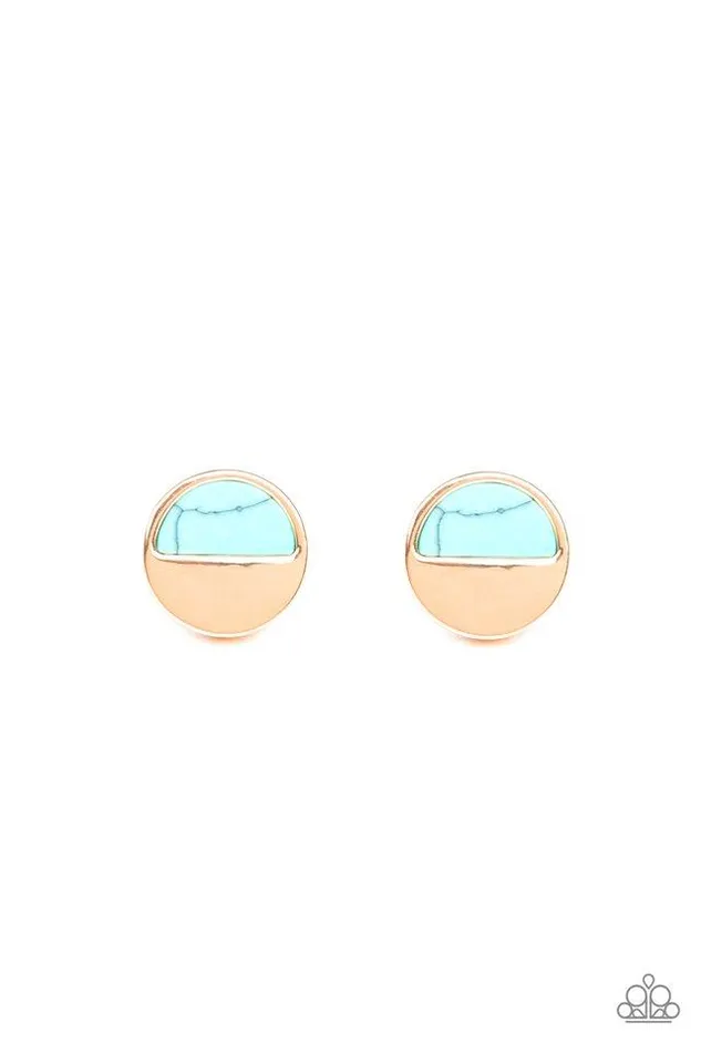 Paparazzi Earring Marble Minimalist Blue Paparazzi Jewelry Earrings