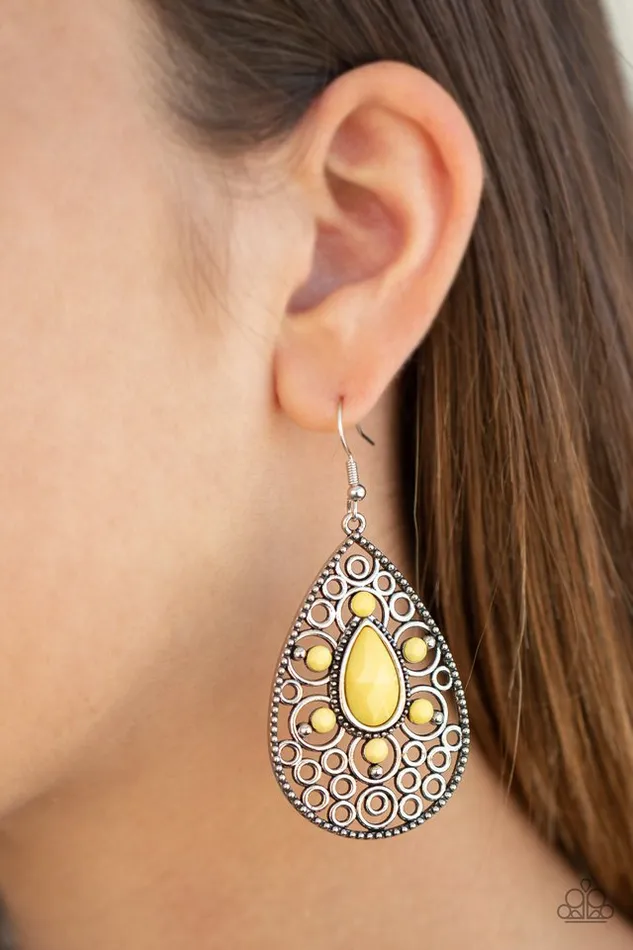Paparazzi Earring Modern Garden Yellow Paparazzi Jewelry Earrings