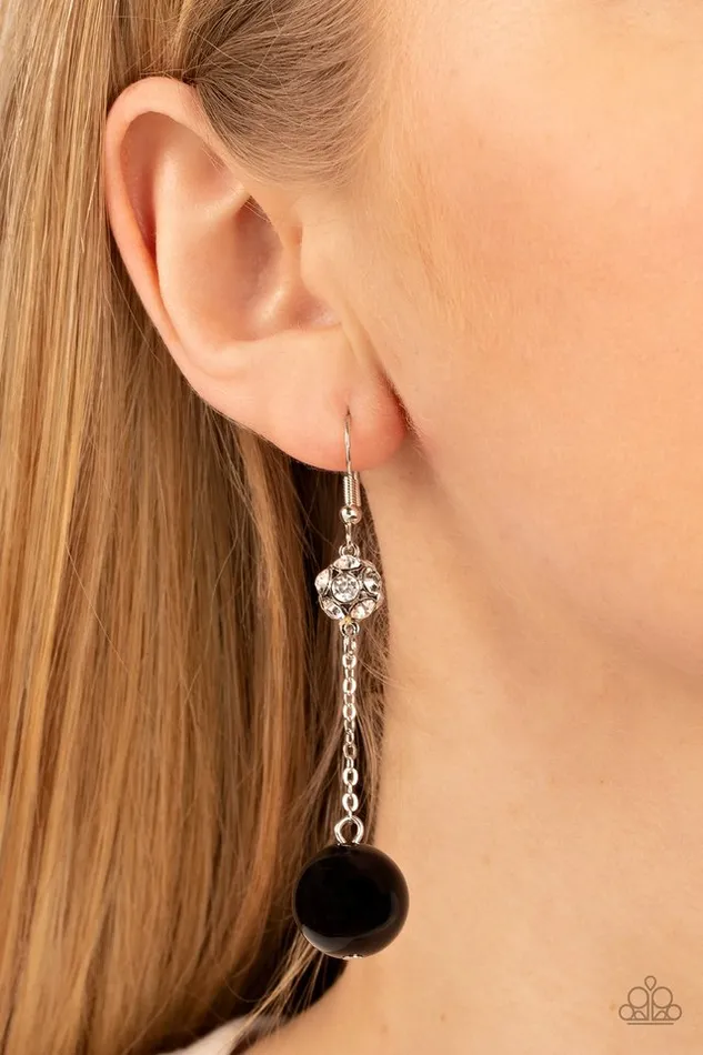 Paparazzi Earring Nautical Nostalgia Black Paparazzi Jewelry Earrings