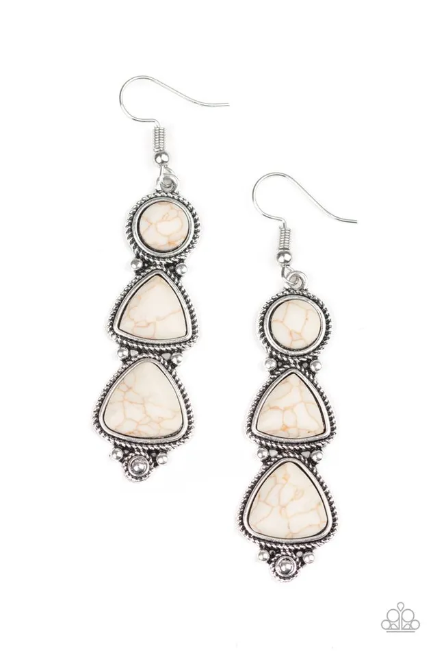 Paparazzi Earring New Frontier White Paparazzi Jewelry Earrings Paparazzi Earring New Frontier White Paparazzi Jewelry Earrings