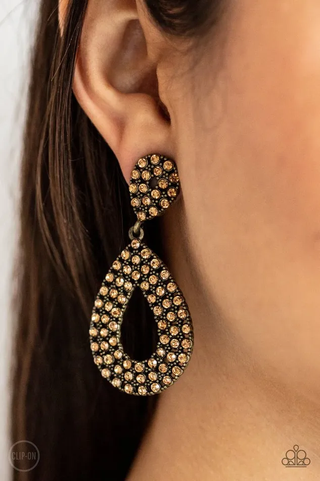Paparazzi Earring Pack In The Pizzazz Brass Paparazzi Jewelry Earrings