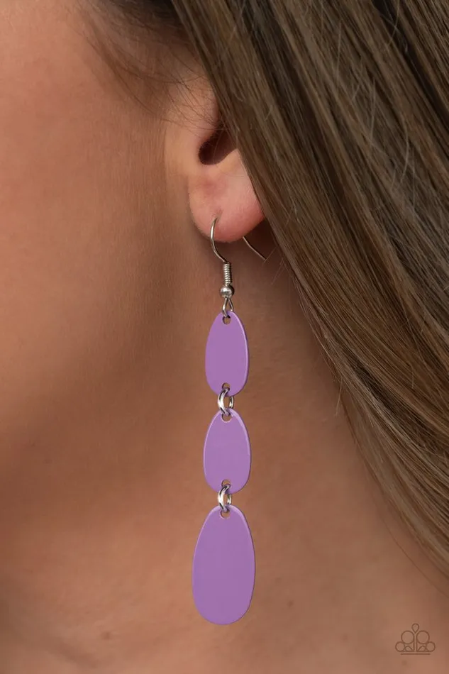 Paparazzi Earring Rainbow Drops Purple Paparazzi Jewelry Earrings