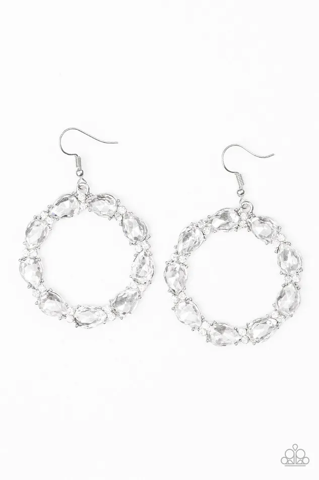 Paparazzi Earring Ring Around The Rhinestones White Paparazzi Jewelry Rings