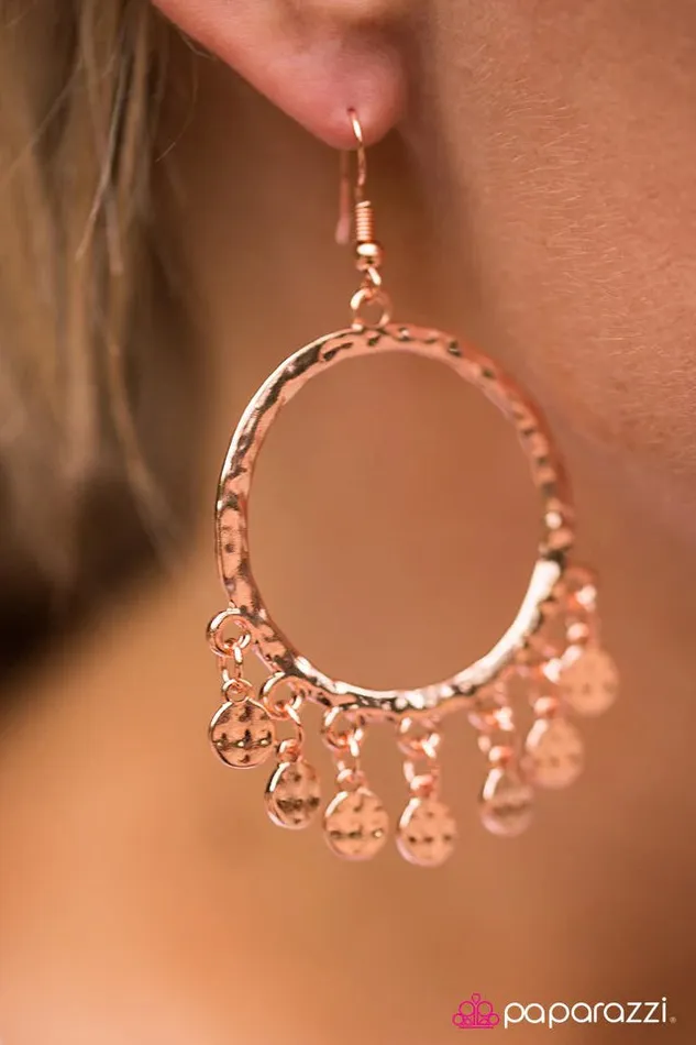 Paparazzi Earring Rise and CHIME Copper Paparazzi Jewelry Earrings