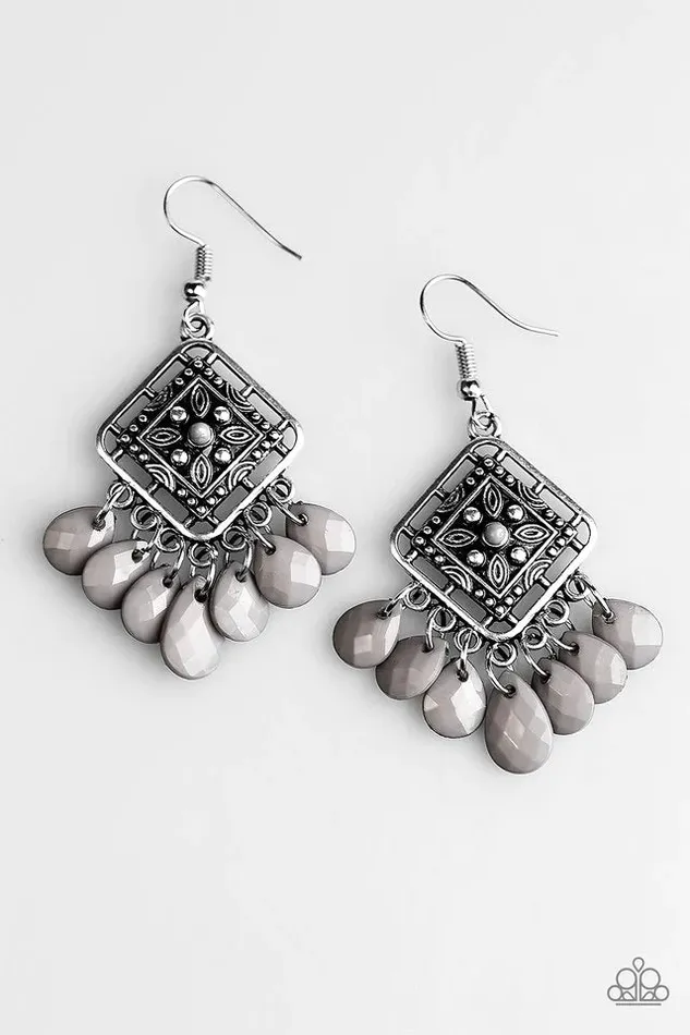 Paparazzi Earring San Diego Spree Silver Paparazzi Jewelry Earrings