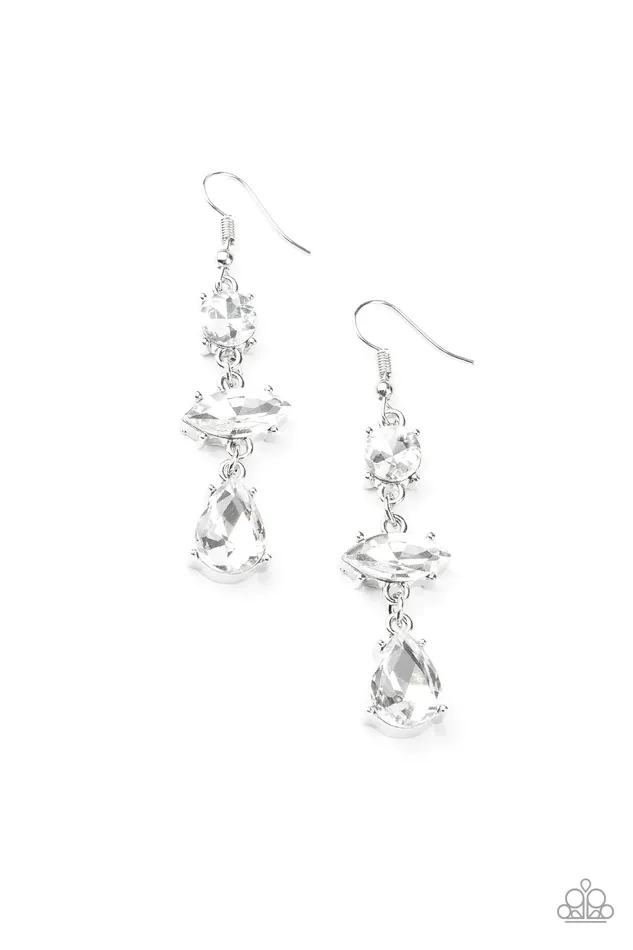 Paparazzi Earring Starlet Twinkle White Paparazzi Jewelry Earrings