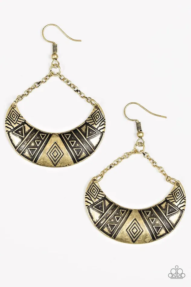 Paparazzi Earring Texas Tango Brass Paparazzi Jewelry Earrings