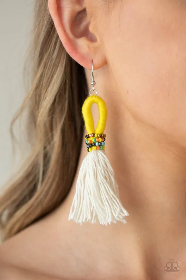 Paparazzi Earring The Dustup Yellow Paparazzi Jewelry Earrings