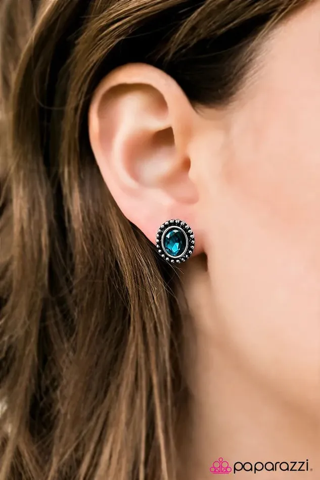 Paparazzi Earring Viva La Glam Blue Paparazzi Jewelry Earrings