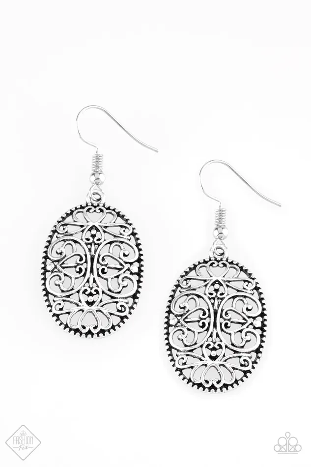 Paparazzi Earring Wistfully Whimsical Silver Paparazzi Jewelry Earrings