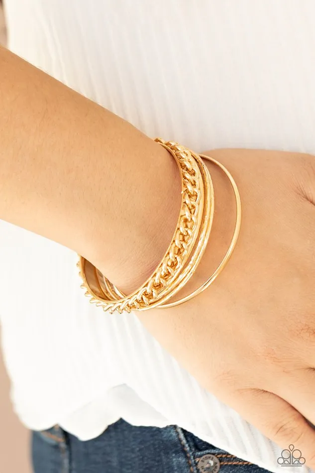 Paparazzi Jewelry Bracelets Paparazzi Bracelet A Piece of The Action Gold