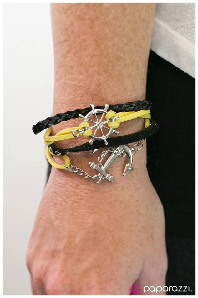 Paparazzi Jewelry Bracelets Paparazzi Bracelet Anchors Away Yellow