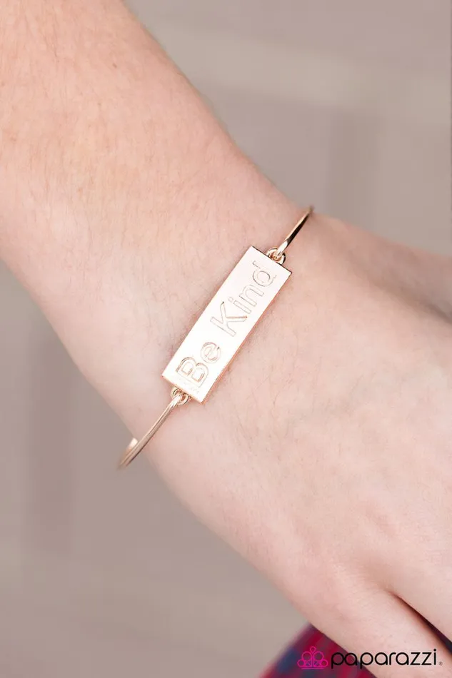 Paparazzi Jewelry Bracelets Paparazzi Bracelet Be Kind Rose Gold
