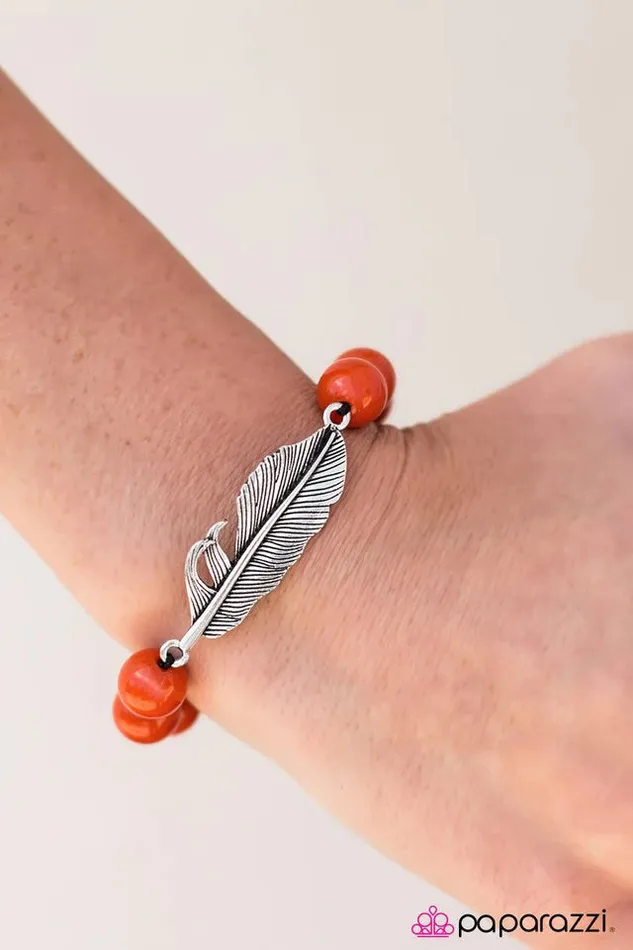 Paparazzi Jewelry Bracelets Paparazzi Bracelet Bird Watching Orange