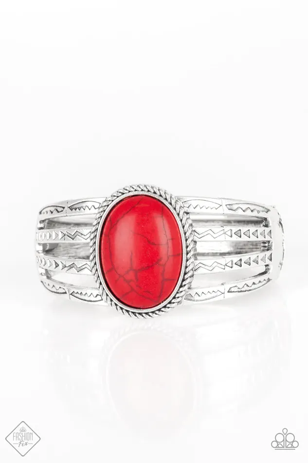 Paparazzi Jewelry Bracelets Paparazzi Bracelet Desert Glyphs Red