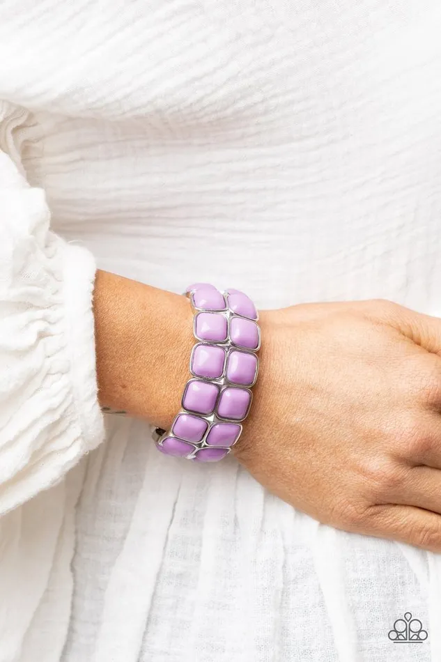 Paparazzi Jewelry Bracelets Paparazzi Bracelet Double The DIVAttitude Purple