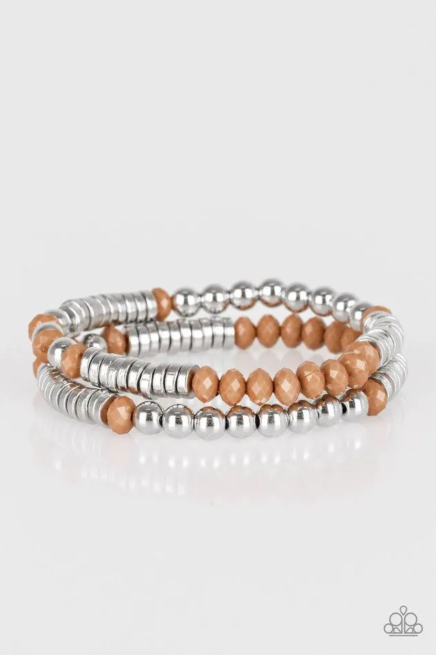 Paparazzi Jewelry Bracelets Paparazzi Bracelet Downright Dressy Brown