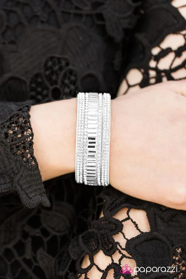 Paparazzi Jewelry Bracelets Paparazzi Bracelet First Class Shimmer White