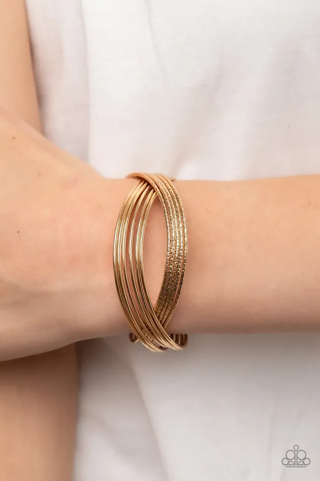 Paparazzi Jewelry Bracelets Paparazzi Bracelet Industrialized Shimmer Gold