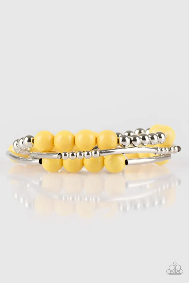 Paparazzi Jewelry Bracelets Paparazzi Bracelet New Adventures Yellow