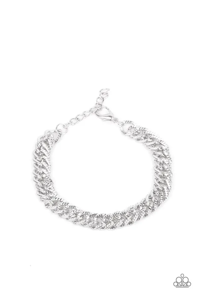 Paparazzi Jewelry Bracelets Paparazzi Bracelet On The Up and UPPERCUT Silver Paparazzi Jewelry Bracelets Paparazzi Bracelet On The Up and UPPERCUT Silver