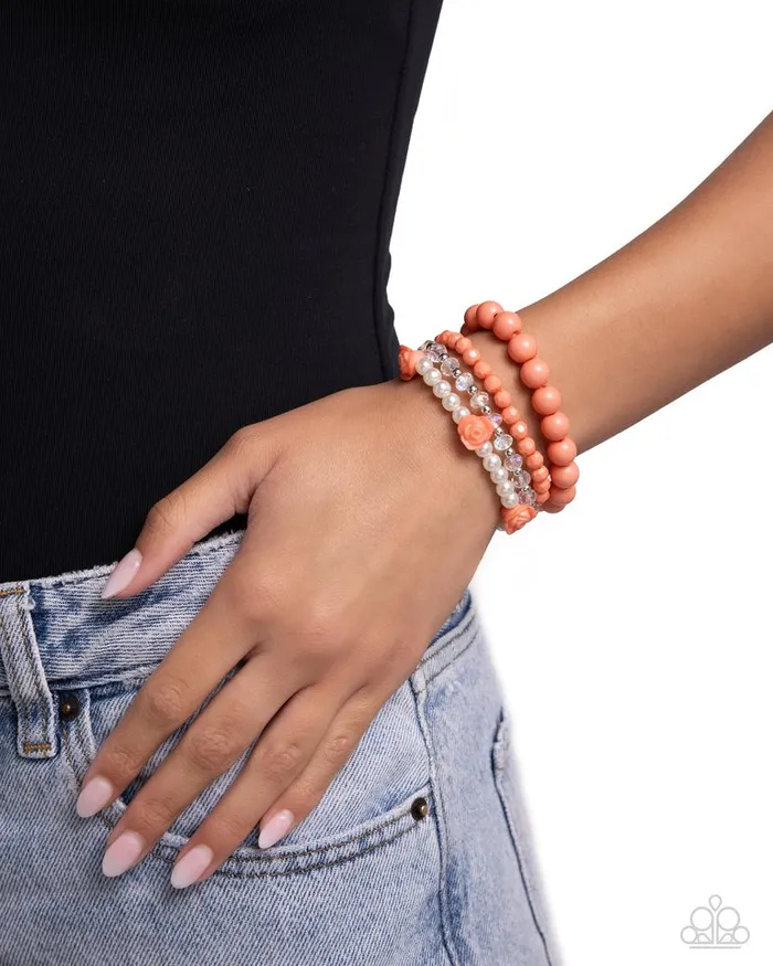 Paparazzi Jewelry Bracelets Paparazzi Bracelet Rosy Retrospection Orange