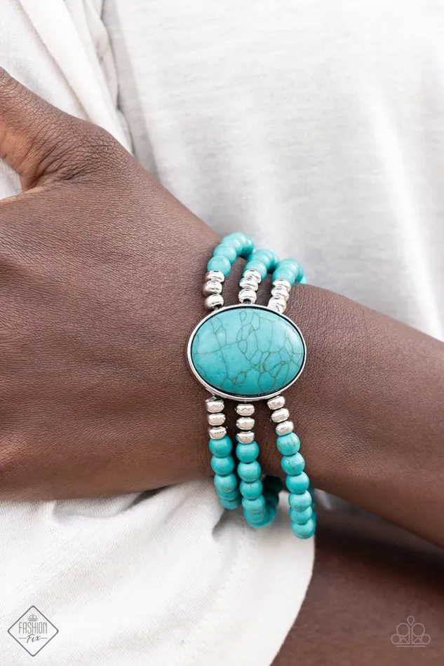 Paparazzi Jewelry Bracelets Paparazzi Bracelet Stone Pools Blue