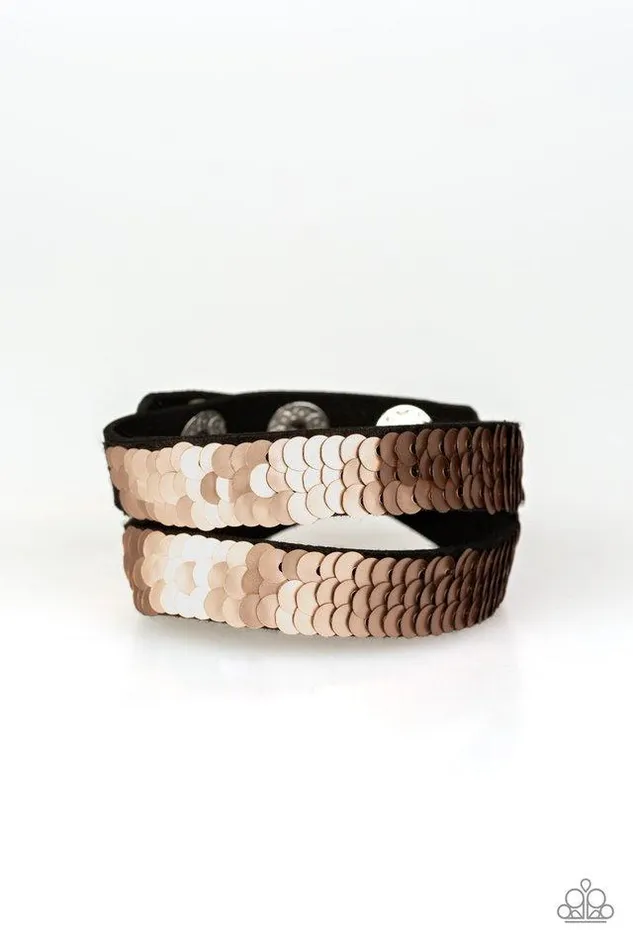 Paparazzi Jewelry Bracelets Paparazzi Bracelet Under The SEQUINS Rose Gold