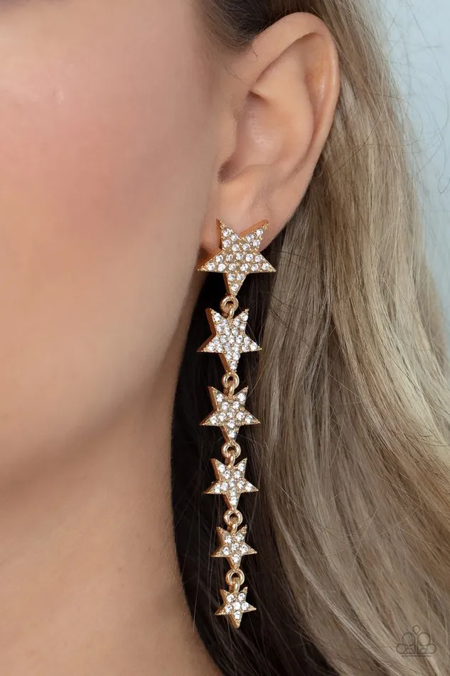 Paparazzi Jewelry Earrings Paparazzi Earring Americana Attitude Gold